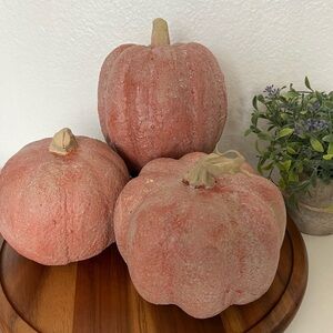 3 New Hand Painted Foam Pumpkins Vintage Olive Ateliers RH Style Old Rustic Hom